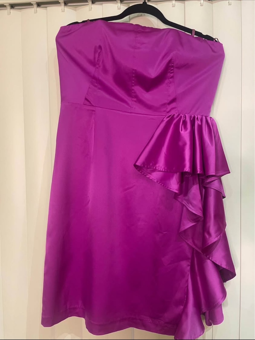 The Limited Strapless Magenta Satin Cocktail Dress